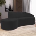 Ver imagem 2 de Sofá 3 Lugares Curvo Sala de Estar Living Firenze Direito D02 Veludo Preto 230 cm C-300 - Lyam