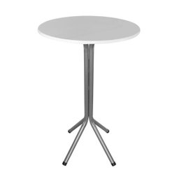 Mesa Bistrô Alto Prata com Tampo Branco Redondo 60cm - 1