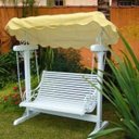 Ver imagem 2 de Banco Balanço de Jardim com Toldo Moveis de Jardim - Branco