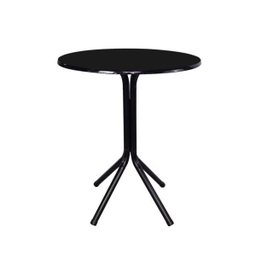 Mesa Bistrô Baixo Preto com Tampo Preto Redondo Fortmix - 1