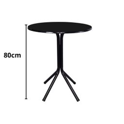 Mesa Bistrô Baixo Preto com Tampo Preto Redondo Fortmix - 2