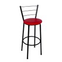 Ver imagem 3 de Jogo de Mesa Bistrô Tampo Preto Redondo 4 Banquetas Preta Assento Vermelho Fortmix