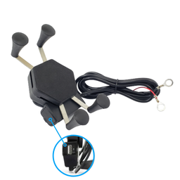 Suporte de Celular para Moto retrovisor com Carregador USB Tipo Aranha - 1