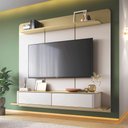 Ver imagem 2 de Painel Home Suspenso Galax Tv até 70" Polegadas Off White/campanhe