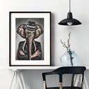 Ver imagem 1 de Quadro Decorativo Senhor Elefante - 60x48cm:madeira Preta
