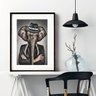 Quadro Decorativo Senhor Elefante - 60x48cm:madeira Preta - 1
