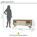 Ver imagem 4 de Rack com Painel para TV 65 Polegadas Ripado MDF 160x195cm Madri