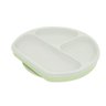 Prato Infantil De Silicone 3 Divisórias Base De Sucção E Tampa Verde - 1