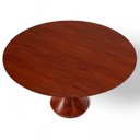 Ver imagem 4 de Mesa Redonda Mahal 4 Lugares Base Madeira Maciça Tampo com Lâmina Natural 100 cm Cor Castanho