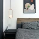 Ver imagem 4 de Lustre Pendente Luminaria Teto E27 Globo Oval Decoraçao Moderna Casa Sala Recepçao Apartamento Ilumi