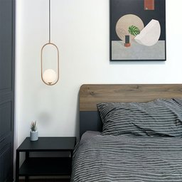 Lustre Pendente Luminaria Teto E27 Globo Oval Decoraçao Moderna Casa Sala Recepçao Apartamento Ilumi - 4