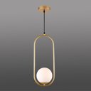 Ver imagem 3 de Lustre Pendente Luminaria Teto E27 Globo Oval Decoraçao Moderna Casa Sala Recepçao Apartamento Ilumi