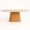 Ver imagem 2 de Mesa de Jantar Oblongo 160x90 Cm Freijó Tampo Mármore Travertino