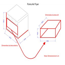 Forno Fryer Elétrico de Bancada 22 Litros Fogatti Black - 5