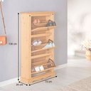 Ver imagem 6 de Sapateira Vertical Organizadora Madeira 3 Portas 15 Pares Rustico