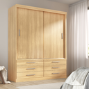 Ver imagem 2 de Guarda-Roupa Solteiro 2 Portas Correr 6 Gavetas Capri