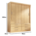 Ver imagem 4 de Guarda-Roupa Solteiro 2 Portas Correr 6 Gavetas Capri