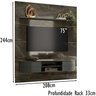 Painel Bancada Piso Teto 244x208cm TV 75 BG7191 Jade Oliva MDT - 5