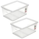 Ver imagem 1 de Kit 2 Caixas Organizadoras com Tampa 30l Click Cesto Plástic