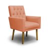 Poltrona Decorativa Nina Retro Suede Salmão - MeularDecor - 3