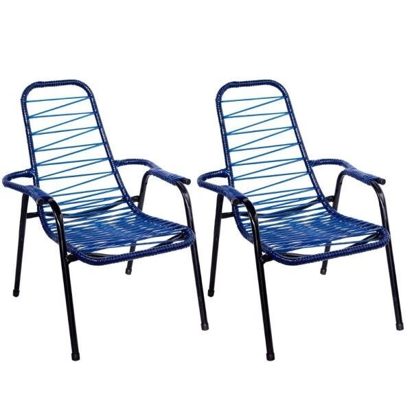 Kit 2 Cadeiras de Área e Varanda Fio Azul Infantil Fortmix