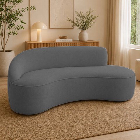Sofá Luxuoso Sala de Estar 150cm Lado Direito Linho Solenne
