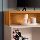 Ver imagem 5 de Rack Bancada de Tv 50 Pol 136cm Graci Cinamomo/off White - Hb Móveis