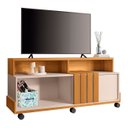 Ver imagem 2 de Rack Bancada de Tv 50 Pol 136cm Graci Cinamomo/off White - Hb Móveis