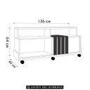 Ver imagem 4 de Rack Bancada de Tv 50 Pol 136cm Graci Cinamomo/off White - Hb Móveis
