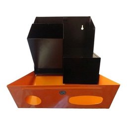 Suporte para Descarte de Pilhas e Baterias com Adesivo Cor:laranja - 2
