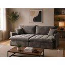 Ver imagem 1 de Sofá Cama Orion 2.00 2 Lugares Retrátil 200cm Cinza Veludo Assento Retrátil Encosto Rebatível