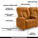 Ver imagem 3 de Poltrona do Papai Reclinável 3 Lugares Sala de Cinema Pequim Manual PU Whisky G23 - Gran Belo
