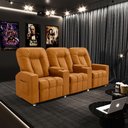 Ver imagem 2 de Poltrona do Papai Reclinável 3 Lugares Sala de Cinema Pequim Manual PU Whisky G23 - Gran Belo