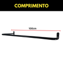 Ver imagem 4 de Kit 6 Cabideiros 1 Metro Aço Alta Resistência Roupas Arara Fixa Parede Casa Loja