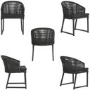 Ver imagem 5 de 1 Cadeira Noronha Aluminio Micro Pintura Preta, Tr. Telinha Corda Nautica Preta, Estofado - Preto