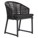 Ver imagem 1 de 1 Cadeira Noronha Aluminio Micro Pintura Preta, Tr. Telinha Corda Nautica Preta, Estofado - Preto