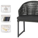 Ver imagem 4 de 1 Cadeira Noronha Aluminio Micro Pintura Preta, Tr. Telinha Corda Nautica Preta, Estofado - Preto