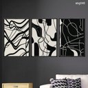 Ver imagem 1 de Kit 03 Quadros Decorativos - Arte Abstrata Rabiscos Abg046 - Vidro 60x80cm