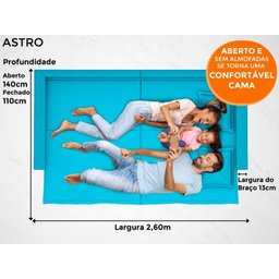 Sofá Astro 2,60M Sem Caixa, Retrátil e Reclinável Velosuede Turquesa - Netsofás - 9