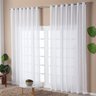 Cortina Voil Flamê Branca 2,70m x 1,80m - Ideal para Varão Simples de 2 Metros - 1