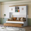 Ver imagem 1 de Ponte para Dormitório Quarto Infantil Onix Cor Flex Peternella: Branco/Nature