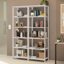 Ver imagem 1 de Estante Armário Multiuso para Escritório 118cm 10 Prateleiras Branco Madesa
