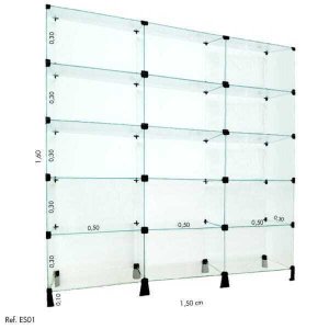 Estante de Vidro Modulado - 1,50 x 1,60 x 0,30