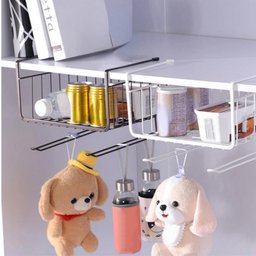 ORGANIZADOR ARMARIO MESA GUARDA ROUPA EM METAL PRATELEIRA PORTATIL GANCHO PORTA CANECAS XICARAS - 11