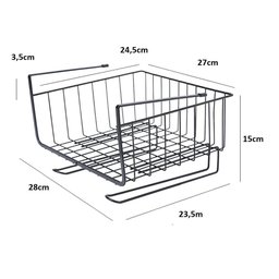 ORGANIZADOR ARMARIO MESA GUARDA ROUPA EM METAL PRATELEIRA PORTATIL GANCHO PORTA CANECAS XICARAS - 7
