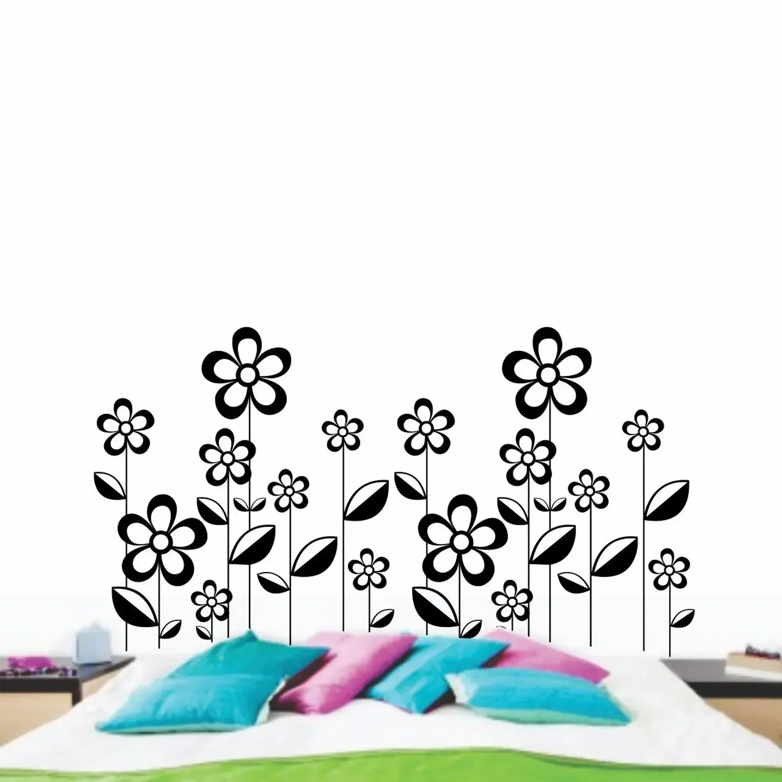 Ver imagem 3 de Adesivo Parede Jardim Preto 58x105 Quarto Sala Cozinha