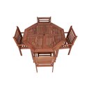 Ver imagem 2 de Conjunto Mesa Oitavada com Furo para Ombrelone e 4 Cadeiras Poltronas Madeira Maciça