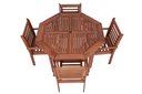Ver imagem 3 de Mesa Oitavada com Furo para Ombrelone com 4 Cadeiras Poltronas Madeira Maciça
