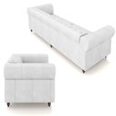 Ver mais imagens de Conjunto de Sofá Sala de Estar Stanford Chesterfield 2 e 3 Lugares 180cm/260cm Pés Madeira Couro Bra