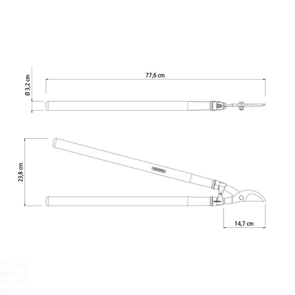 Tesourão de Poda Tipo Bypass Tramontina em Aço com Cabo de Madeira 60 Cm Tramontina - 7